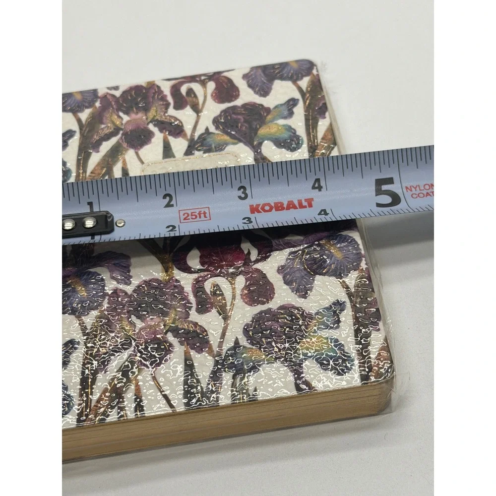 Bruno Visconti Purple Iris Floral Journal Gold Gilded Edge Softcover New Leather